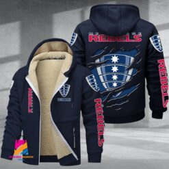 Auspiritmerch Melbourne Rebels Personalized Hooded Fleece Thermal Cotton Jacket Gift For Fans