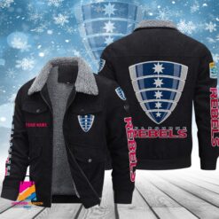 Auspiritmerch Melbourne Rebels Personalized Style Fleece Thermal Cotton Jacket