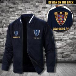 Auspiritmerch Melbourne Rebels Personalized Zip Bomber Jacket For Fans