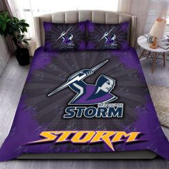 Auspiritmerch Melbourne Storm Personalized Bedding Set Gift For fans