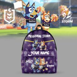 Auspiritmerch Melbourne Storm x Bluey and Bingo Back Pack Custom Name For Fans