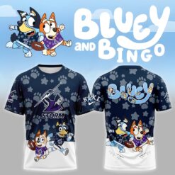 Auspiritmerch Melbourne Storm x Bluey and Bingo T Shirt Gift For Fans