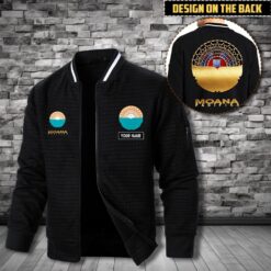 Auspiritmerch Moana Pasifika Personalized Zip Bomber Jacket For Fans