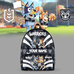 Auspiritmerch New Zealand Warriors x Bluey and Bingo Back Pack  Custom Name For Fans