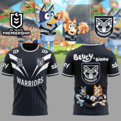 Auspiritmerch New Zealand Warriors x Bluey and Bingo Shirt