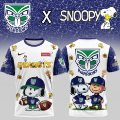 Auspiritmerch New Zealand Warriors x Peanuts and Snoopy T Shirt Gift For Fans