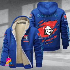 Auspiritmerch Newcastle Knights Personalized Hooded Fleece Thermal Cotton Jacket Gift For Fans