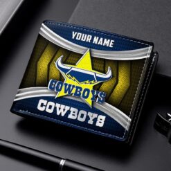 Auspiritmerch North Queensland Cowboys Personalized Leather Wallet Gift For Fans