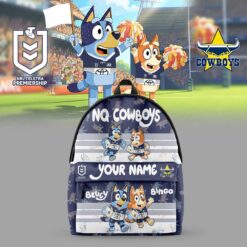 Auspiritmerch North Queensland Cowboys x Bluey and Bingo Back Pack  Custom Name For Fans