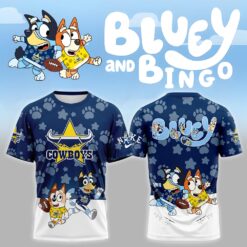 Auspiritmerch North Queensland Cowboys x Bluey and Bingo T Shirt Gift For Fans