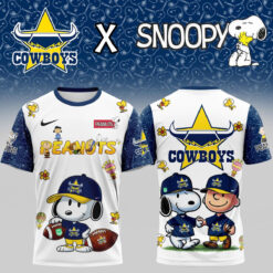 Auspiritmerch North Queensland Cowboys x Peanuts and Snoopy T Shirt Gift For Fans