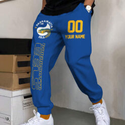 Auspiritmerch Parramatta Eels Custom Name And Number Long Pants Joggers Gift For Fans