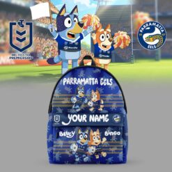 Auspiritmerch Parramatta Eels x Bluey and Bingo Back Pack  Custom Name For Fans