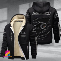 Auspiritmerch Penrith Panthers Personalized Hooded Fleece Thermal Cotton Jacket Gift For Fans