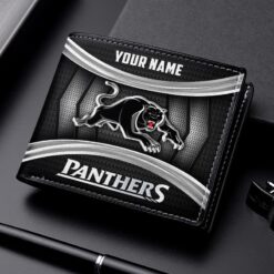 Auspiritmerch Penrith Panthers Personalized Leather Wallet Gift For Fans