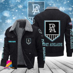 Auspiritmerch Port Adelaide Football Personalized Style Fleece Thermal Cotton Jacket