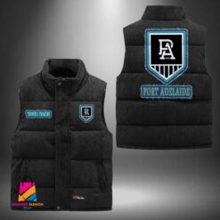 Auspiritmerch Port Adelaide Football Personalized Style Sleeveless Puffer Jacket Gift For Fans