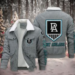 Auspiritmerch Port Adelaide Power Style Fleece Thermal Cotton Jacket