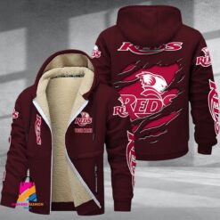 Auspiritmerch Queensland Reds Personalized Hooded Fleece Thermal Cotton Jacket Gift For Fans