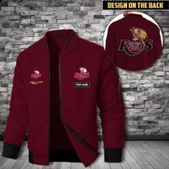 Auspiritmerch Queensland Reds Personalized Zip Bomber Jacket For Fans