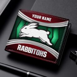 Auspiritmerch South Sydney Rabbitohs Personalized Leather Wallet Gift For Fans