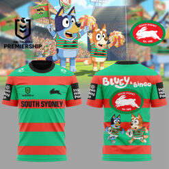 Auspiritmerch South Sydney Rabbitohs x Bluey and Bingo Shirt