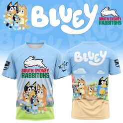 Auspiritmerch South Sydney Rabbitohs x Bluey T Shirt Gift For Fans
