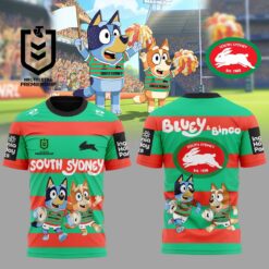 Auspiritmerch South Sydney Rabbitohs x Bluey and Bingo Shirt V2