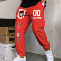 Auspiritmerch St. George Illawarra Dragons Custom Name And Number Long Pants Joggers Gift For Fans