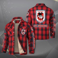Auspiritmerch St. George Illawarra Dragons Fleece Thermal Cotton Jacket Gift For Fans