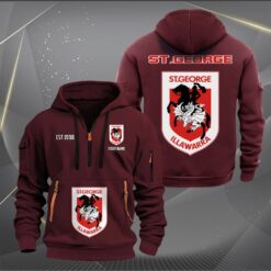 Auspiritmerch St. George Illawarra Dragons Personalized Sports Hoodie Zipper Gift For Fans