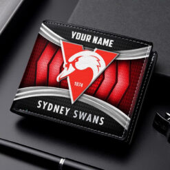 Auspiritmerch Sydney Swans Personalized Leather Wallet Gift For Fans