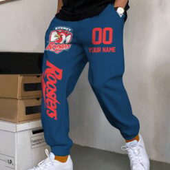 Auspiritmerch Sydney Roosters Custom Name And Number Long Pants Joggers Gift For Fans