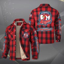 Auspiritmerch Sydney Roosters Fleece Thermal Cotton Jacket Gift For Fans