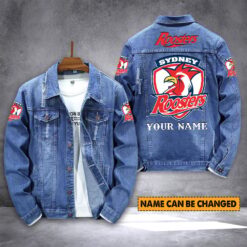 Auspiritmerch Sydney Roosters Personalized Denim Jacket Gift For Fans