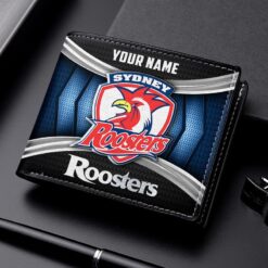 Auspiritmerch Sydney Roosters Personalized Leather Wallet Gift For Fans