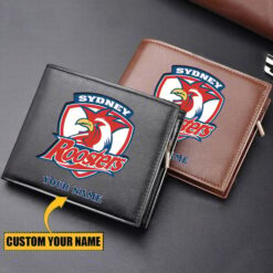 Auspiritmerch Sydney Roosters Personalized Zipper Folded Wallet For Fans