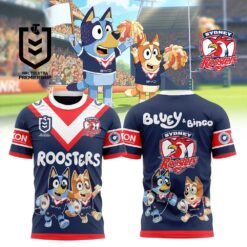 Auspiritmerch Sydney Roosters x Bluey and Bingo Shirt