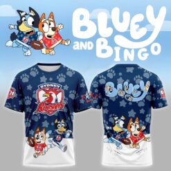 Auspiritmerch Sydney Roosters x Bluey and Bingo T Shirt Gift For Fans
