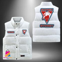 Auspiritmerch Sydney Swans Personalized Style Sleeveless Puffer Jacket Gift For Fans