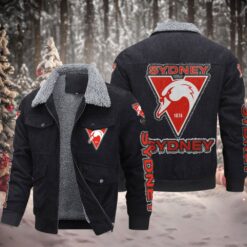 Auspiritmerch Sydney Swans Style Fleece Thermal Cotton Jacket