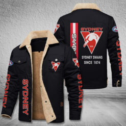 Auspiritmerch Sydney Swans Style Fleece Thermal Cotton Jacket
