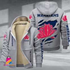 Auspiritmerch Waratahs Personalized Hooded Fleece Thermal Cotton Jacket Gift For Fans