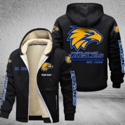 Auspiritmerch West Coast Eagles Hooded Fleece Thermal Cotton Jacket Gift For Fans