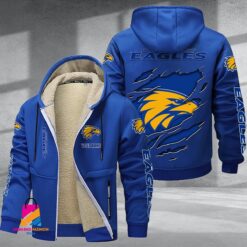 Auspiritmerch West Coast Eagles Personalized Hooded Fleece Thermal Cotton Jacket Gift For Fans