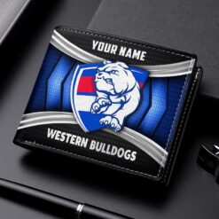 Auspiritmerch Western Bulldogs Personalized Leather Wallet Gift For Fans