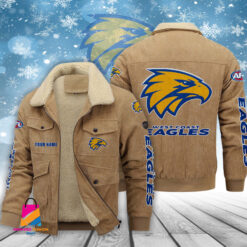 Auspiritmerch West Coast Eagles Personalized Style Fleece Thermal Cotton Jacket