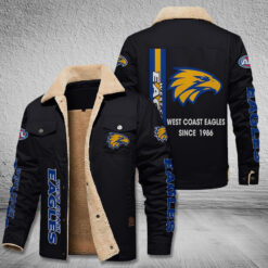 Auspiritmerch West Coast Eagles Style Fleece Thermal Cotton Jacket