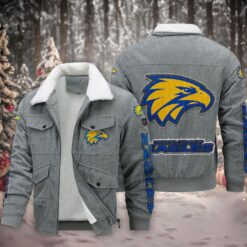 Auspiritmerch West Coast Eagles Style Fleece Thermal Cotton Jacket