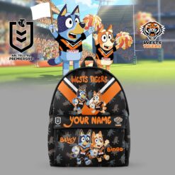 Auspiritmerch West Tigers x Bluey and Bingo Back Pack Custom Name For Fans